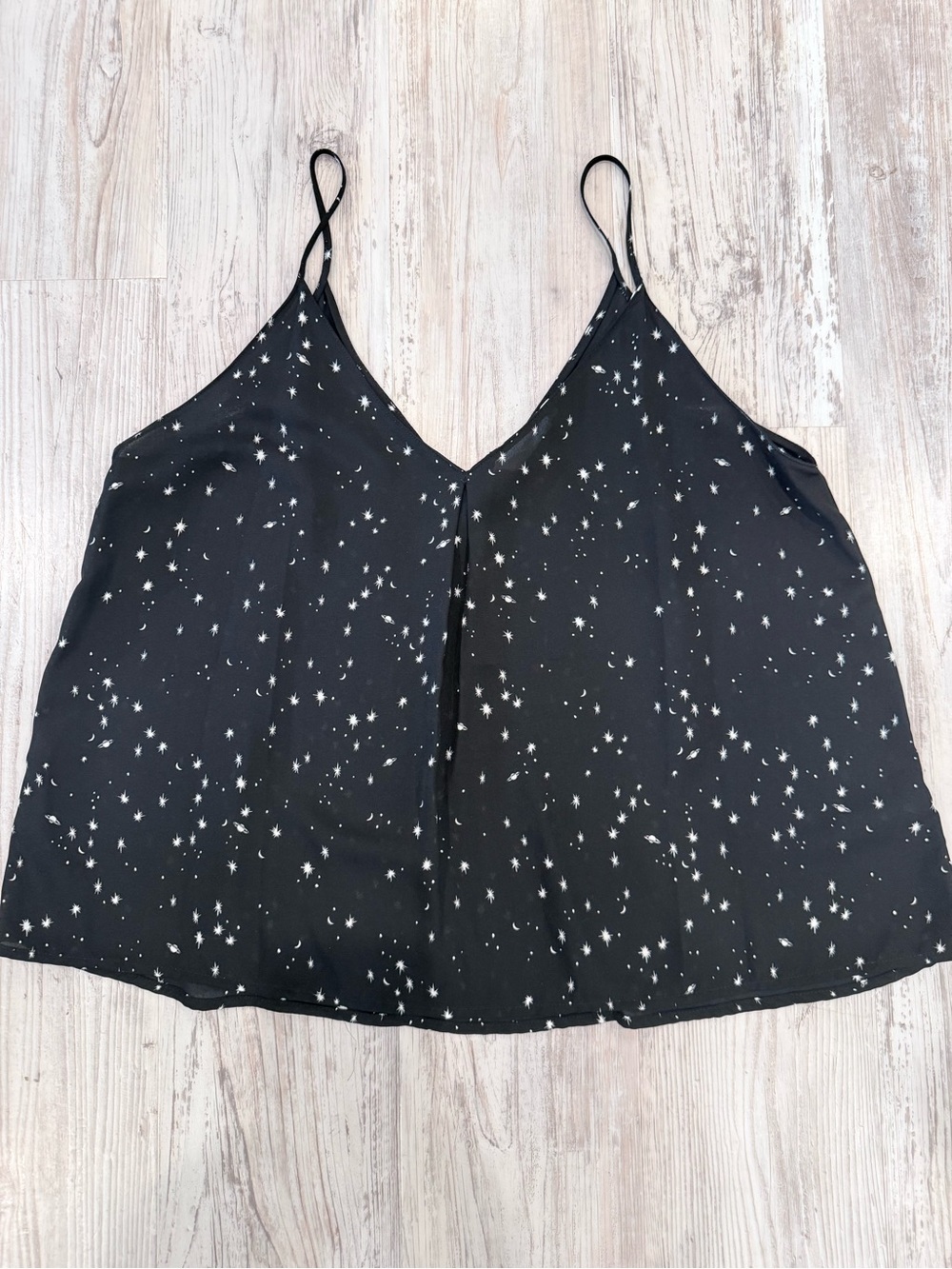 Lush Black Star-Print V-Neck Cami